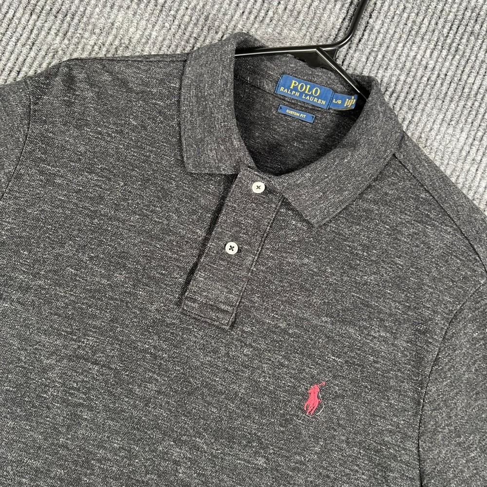 Polo Ralph Lauren Shirt Mens Large Black Short Sleeve Custom Fit Casual Comfort